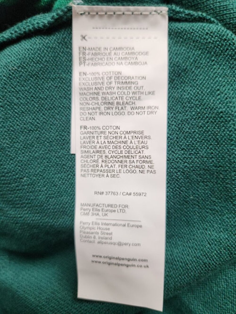 Original Penguin Munsingwear Knit Golf Polo Shirt Size Large NWT Retro Teal - Picture 7 of 9